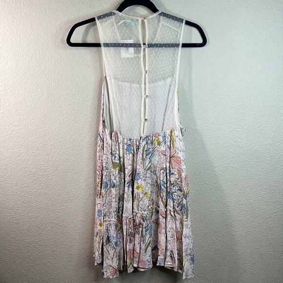 Kimchi Blue Sleeveless Mesh Floral Print Mini Dress - Picture 2 of 12